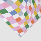 カラフルレトロ幾何市松模様に波模様 薄葉紙 (詳細)