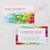 カラフルレトロ幾何形状パターン 名刺 (正面/裏面)