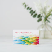 カラフルレトロ幾何形状パターン 名刺 (スタンド正面)