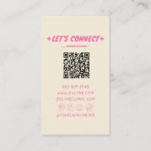 カラフルレトロ手描きQRコードフローラガーリー 名刺 (裏面)