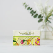 カラフルレトロ抽象芸術フローラコラージュ2 名刺 (スタンド正面)