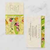 カラフルレトロ抽象芸術フローラコラージュ2 名刺 (正面/裏面)