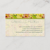 カラフルレトロ抽象芸術フローラコラージュ3 名刺 (裏面)