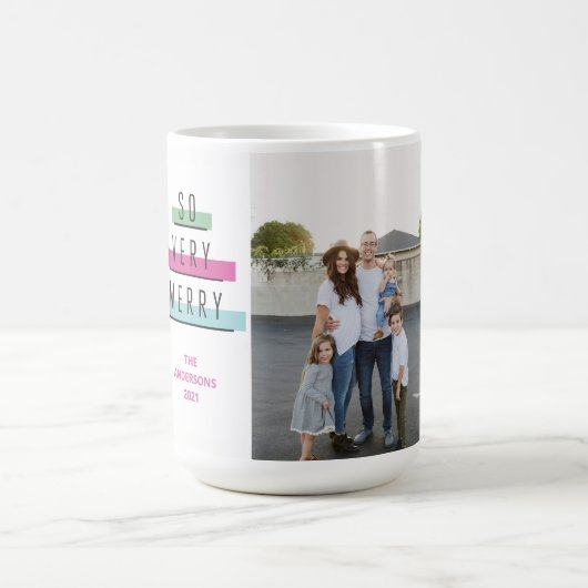 カラフルレトロ数々のフォト休日フォトマグカップ コーヒーマグカップ (中央)