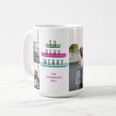 カラフルレトロ数々のフォト休日フォトマグカップ コーヒーマグカップ (正面左)