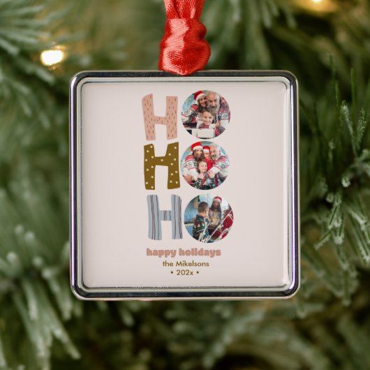 カラフルレトロ数々の写真 メタルオーナメント (ツリー)