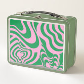 カラフルレトロ旋回溝Y2Kパターン メタルランチボックス (正面)