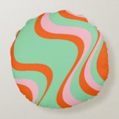 カラフルレトロ旋回溝Y2Kパターン ラウンドクッション (裏面)