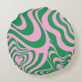 カラフルレトロ旋回溝Y2Kパターン ラウンドクッション (裏面)