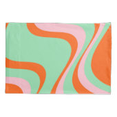 カラフルレトロ旋回溝Y2Kパターン 枕カバー (裏面)