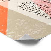 カラフルレトロ日が差すこと結婚の座席表 ポスター (角)