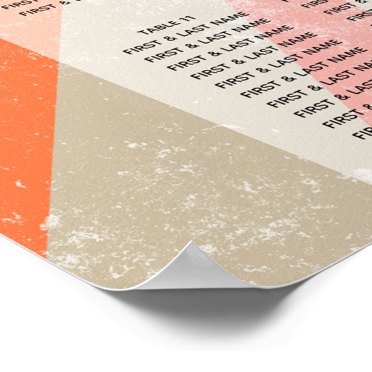 カラフルレトロ日が差すこと結婚の座席表 ポスター (角)