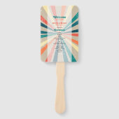 カラフルレトロ日が差すこと結婚式 プログラム ハンドファン (正面)