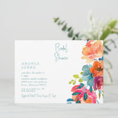 カラフルレトロ水彩フローラブライダルシャワーII 招待状 (スタンド正面)