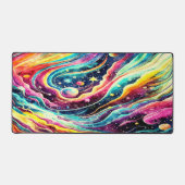 カラフルレトロ水彩外空間デザイン デスクマット (正面)