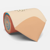 カラフルレトロ波とデイジーパターン ネクタイ (ロール)