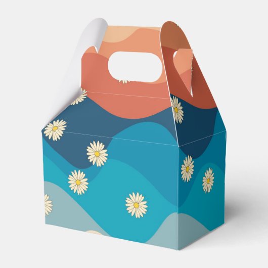 カラフルレトロ波とデイジーパターン フェイバーボックス (裏面サイド)