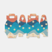 カラフルレトロ波とデイジーパターン フェイバーボックス (折り畳みなし)