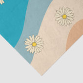カラフルレトロ波とデイジーパターン 薄葉紙 (詳細)