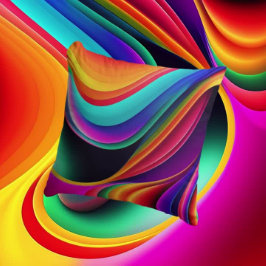 カラフルレトロ波アクセント クッション