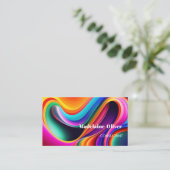 カラフルレトロ波モダン 名刺 (スタンド正面)