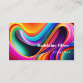 カラフルレトロ波モダン 名刺 (正面)