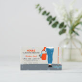 カラフルレトロ清掃サービス 名刺 (スタンド正面)