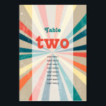 カラフルレトロ結婚日が差すことのテーブル番号 テーブルナンバー<br><div class="desc">美しい70のインスパイアカラフルレトロなレインボー日が差すことデザイン。ミニマルヴィンテージ結婚は、グルービーパターンとレトロなカラーパレットを持つテーブル番号を見て、デザインパターストライプン、レトロなカラーパレ動揺してットを愛する人のための。一致する結婚式招待状や他の文房具も用意。各テーカスタマイズブルの番号と購入は、必要なテーブル番号の数に応じて個別に行う</div>