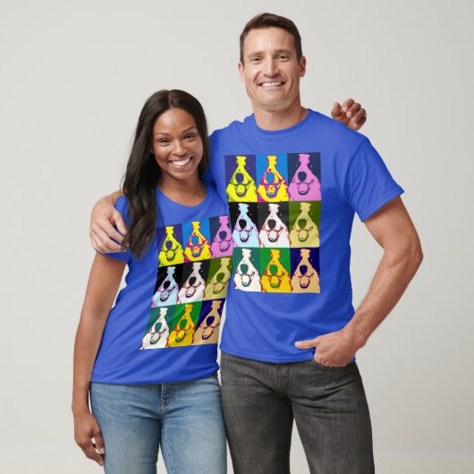 カラフルレトロ縁どコリーポップ・アートのアユニセックスート Tシャツ (ユニセックス)