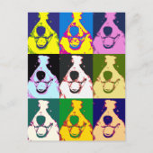 カラフルレトロ縁どコリーポップ・アートのアート水平 ポストカード (正面)