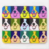 カラフルレトロ縁どコリーポップ・アートのアート マウスパッド (正面)