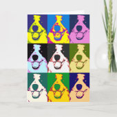 カラフルレトロ縁どコリーポップ・アートのア40歳の誕生日 カード (正面)