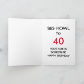 カラフルレトロ縁どコリーポップ・アートのア40歳の誕生日 カード (内部)