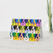 カラフルレトロ縁どコリーポップ・アートのア60th誕生日 カード (正面)