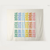 カラフルレトロ繰り返しカスタム引用文 タペストリー (正面(横))