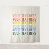カラフルレトロ繰り返しカスタム引用文 タペストリー (正面)