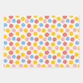 カラフルレトロ美学スマイル顔 ラッピングペーパーシート (正面2)