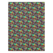 カラフルレトロ花パターフェイクンビーズ テーブルクロス (正面)