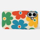 カラフルレトロ花パターン Case-Mate iPhoneケース (裏面 (横))