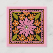 カラフルレトロ花文名刺 スクエア名刺 (裏面)