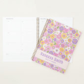 カラフルレトロ花柄パーソナライズされたプランナー プランナー手帳 (ディスプレー)