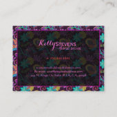 カラフルレトロ花柄フェイクビーズ 名刺 (裏面)