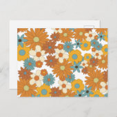 カラフルレトロ花柄 シーズンポストカード (正面/裏面)