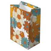 カラフルレトロ花柄 ミディアムペーパーバッグ (裏面アングル)
