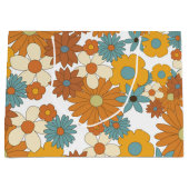 カラフルレトロ花柄 ラージペーパーバッグ (正面)