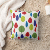 カラフルレトロ葉 クッション (ブランケット)