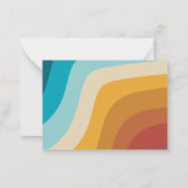 カラフルレトロ虹の波パーソナライズされた ノートカード (裏面)