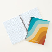 カラフルレトロ虹の波パーソナライズされた ノートブック (内部)