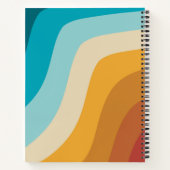 カラフルレトロ虹の波パーソナライズされた ノートブック (裏面)