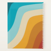 カラフルレトロ虹の波パーソナライズされた プランナー手帳 (裏面)